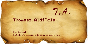 Thomasz Alícia névjegykártya